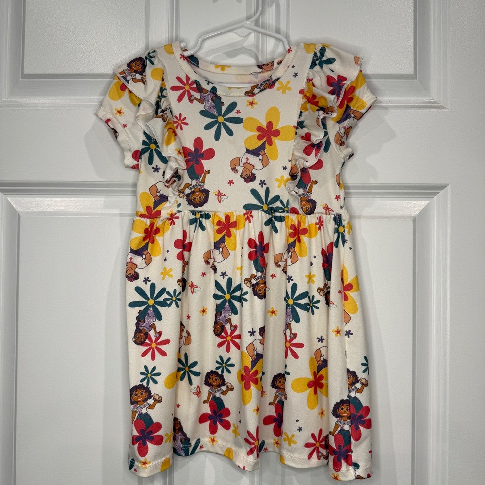 Disney Encanto Mirabel Isabela Dolores Flutter Sleeve‎ Dress Girls Size 3T